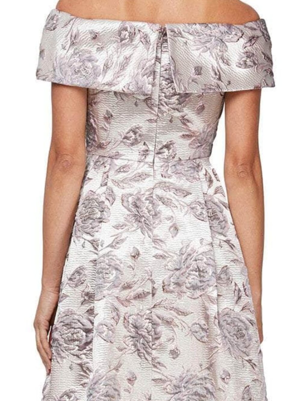 NWT Alex Evenings 8181177 Floral Brocade Mother of the Bride Dress Mauve size 6 - Picture 4 of 6